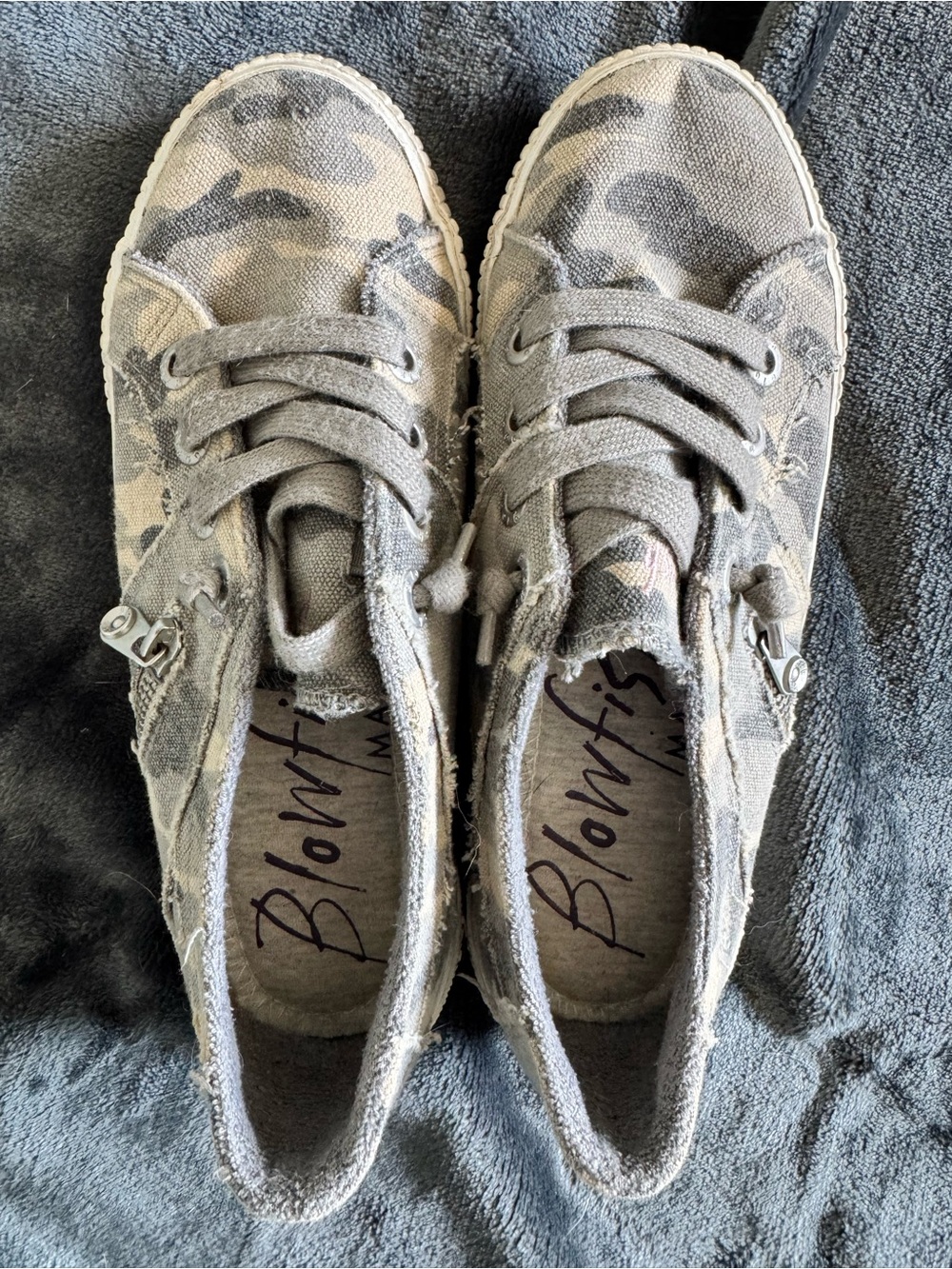 Blowfish Grey Camo Canvas Sneakers
